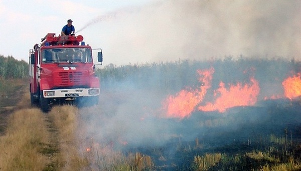 На Черкащині рятувальники гасять пожежі на полях та луках