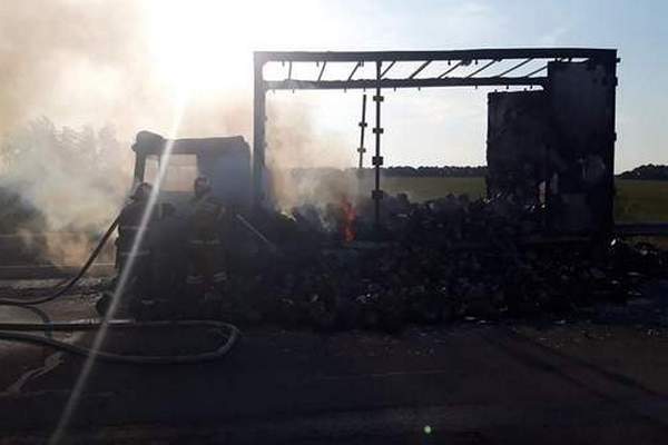 На Жашківщині згоріла вантажівка