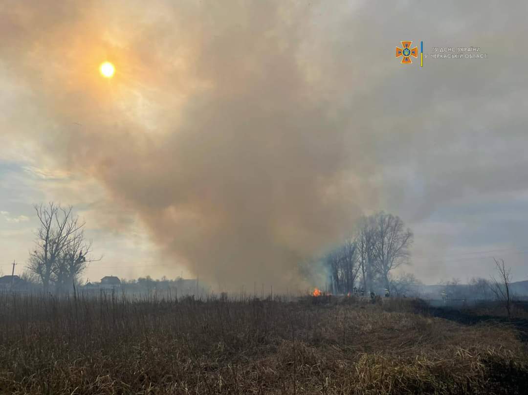 На Черкащині згоріло 40 гектарів сухої трави