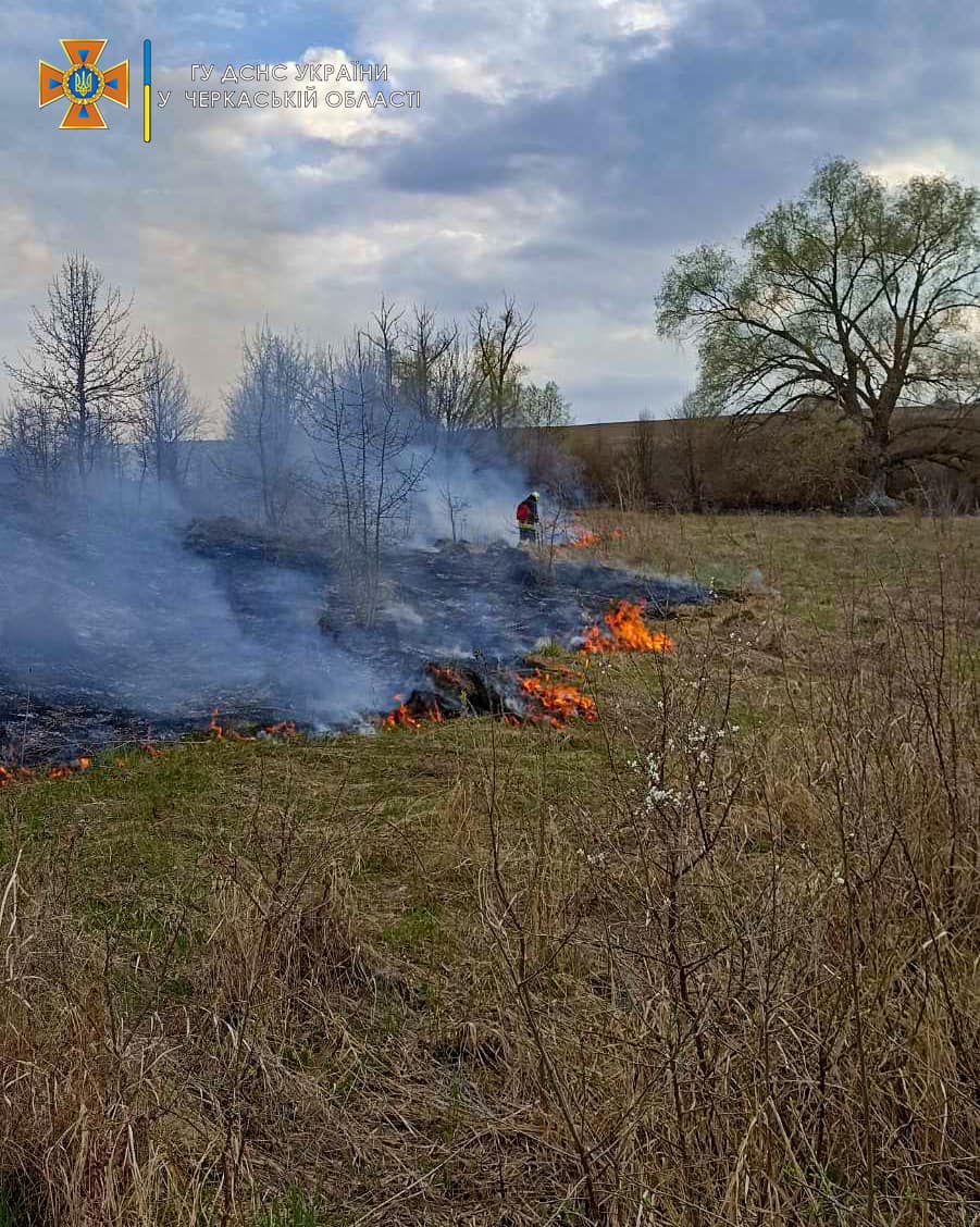 У понеділок вогнеборці ліквідували пожежу сухої трави на площі 5,5 гектара