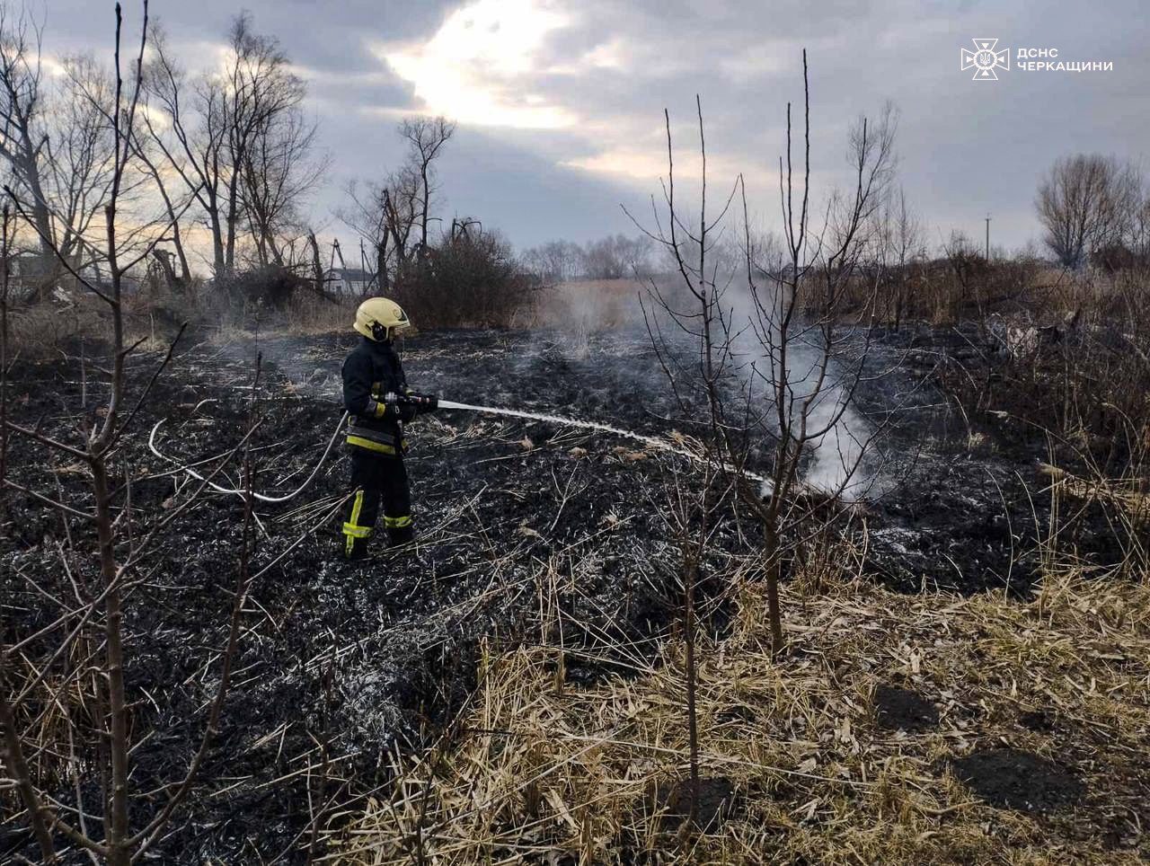 На Звенигородщині сталися дві пожежі сухої рослинності